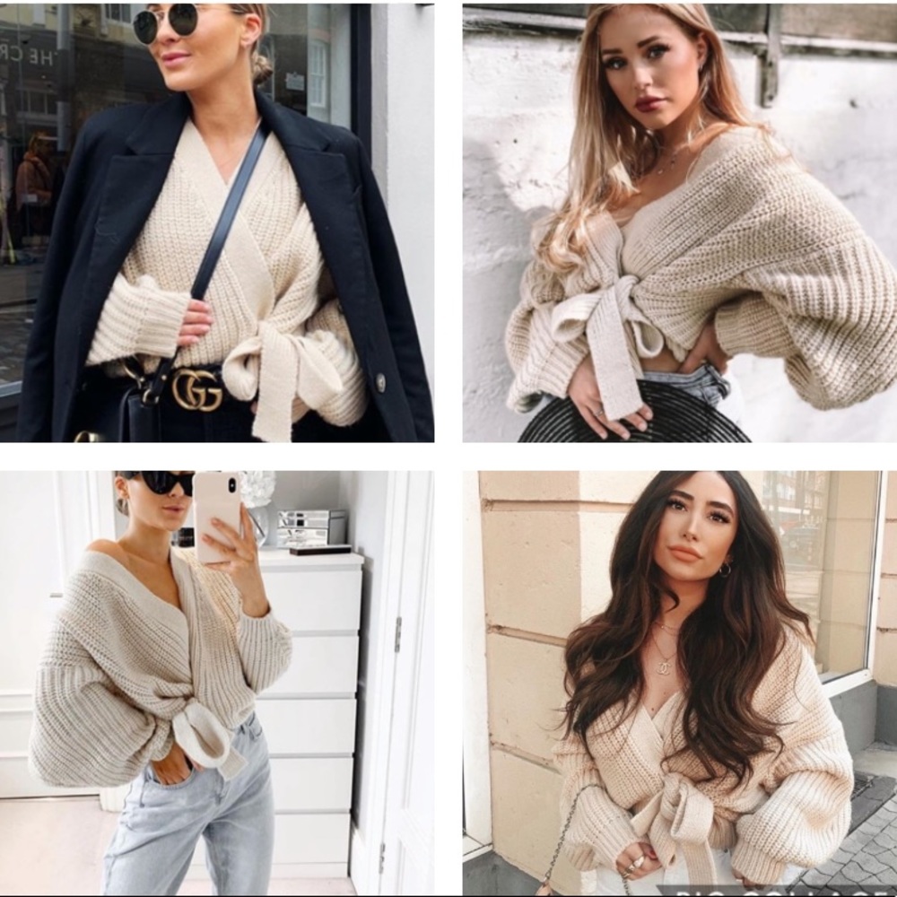 ZARA knit cropped cardigan w belt bloggers fave